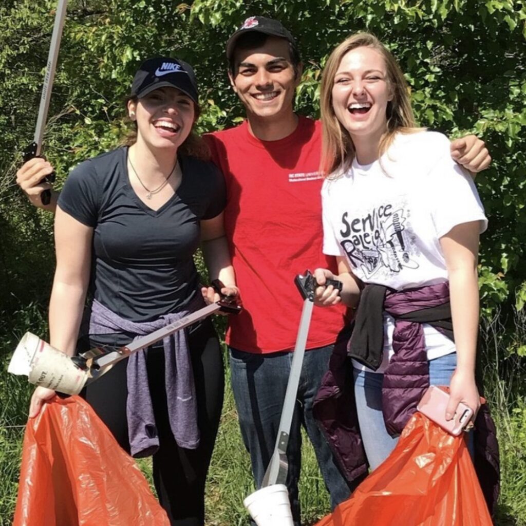 Students spend the day picking up trash at local nature reserves.