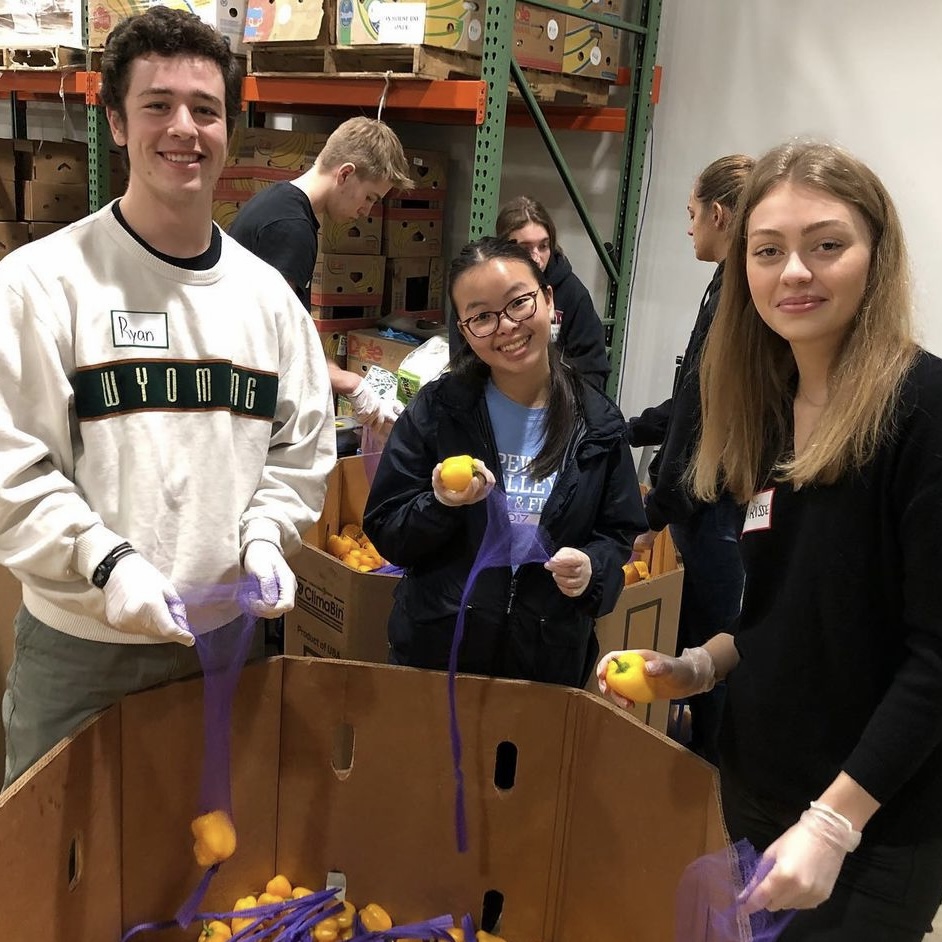 Students volunteer their time at the Food Bank of Central & Eastern North Carolina.