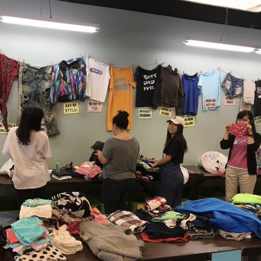 Partnering with Global Training Institute (GTI), students serve with 27 students from Japan’s Nagoya University with donation-based clothing charities.
